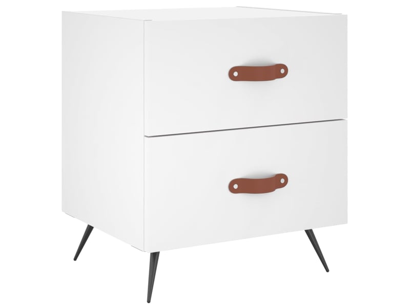  Table de chevet - cabinet de chevet - table de nuit blanc 40x35x47,5 cm bois d’ingénierie  - Conforama A