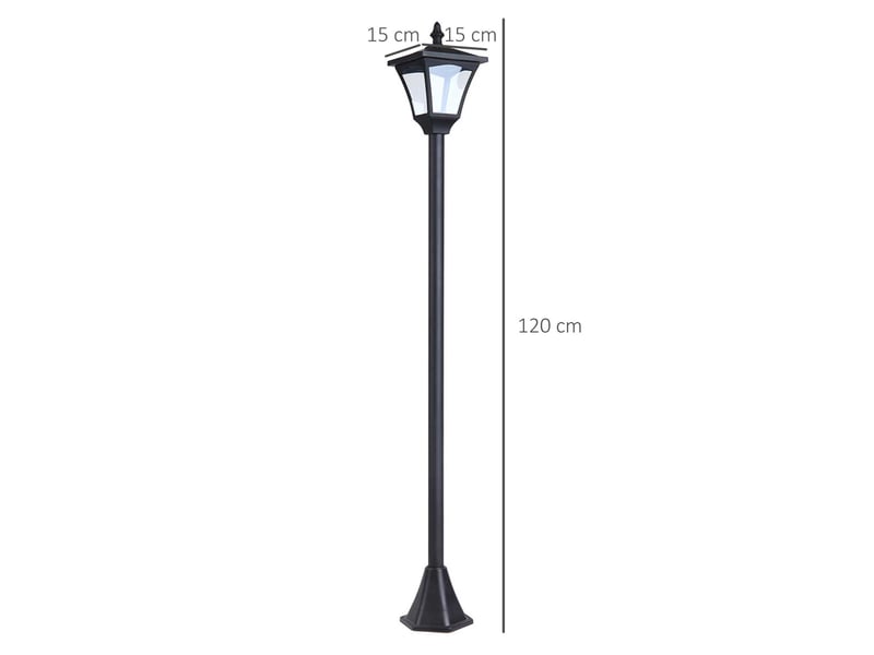  Lanterne solaire 15x15x120 cm led rétro noir  - Conforama E