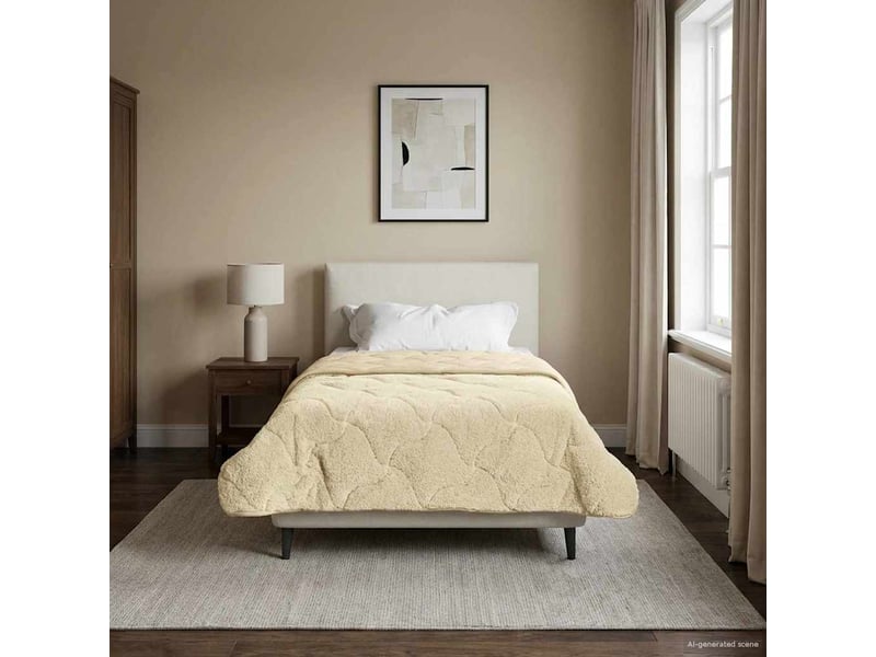  Couette - duvet d'été 155 x 200 cm été crème respirant  - Conforama B