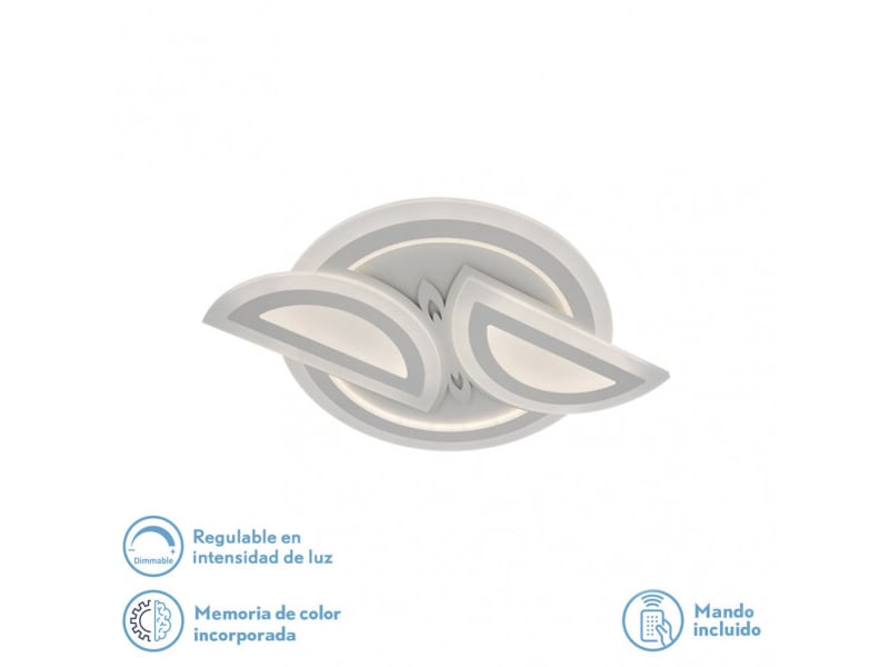  Plafonnier led fabrilamp alhena blanc 120 w 16200 lm 3000-4000-6500 k télécommande 5x56x40 cm 172385601 - Conforama A