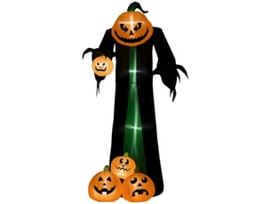 Décoration gonflable halloween avec éclairage led à gonflage automatique en polyester multicolore 129 × 96 × 240 cm