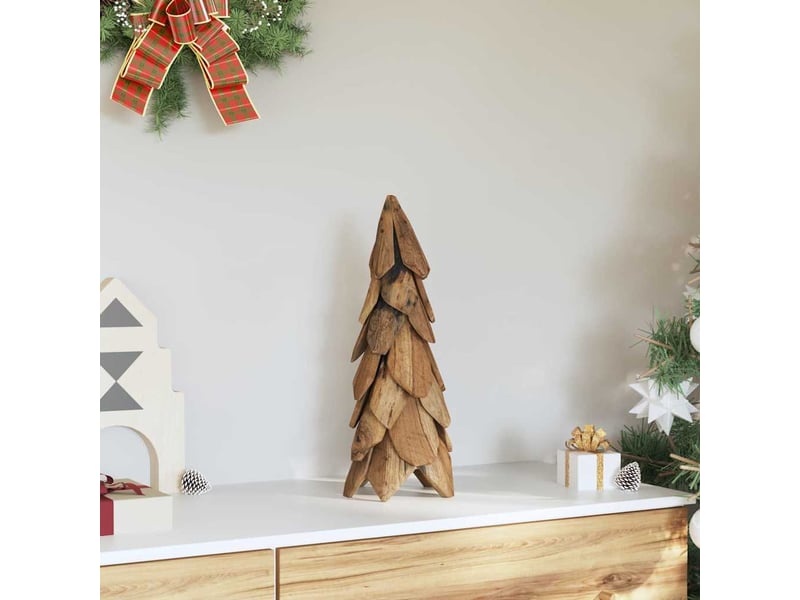  Sapin de noël - arbre de noël avec support marron 51 cm bois de teck solide  - Conforama C