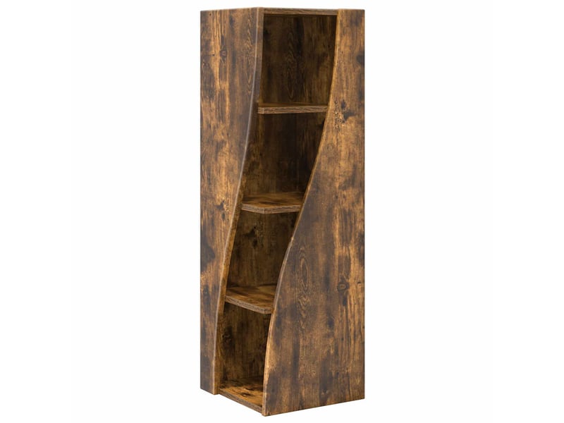  Meuble d'angle, meuble de rangement salon 32x32x102cm bois d'ingénierie chêne fumé  - Conforama A