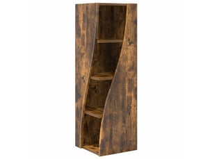 Meuble d'angle, meuble de rangement salon 32x32x102cm bois d'ingénierie chêne fumé
