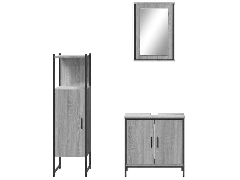 Ensemble de meubles de salle de bain 3 pcs sonoma gris cf63824 - Conforama D