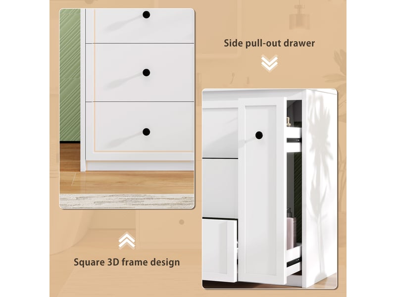  Meuble sous-vasque avec vasque céramique 4 tiroirs blanc 76,2 x 46,2 x 82 cm NK000020AAK - Conforama D