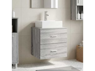 Vanité de lavabo mural, meuble de rangement sonoma gris 49.5x41x62.5 cm shl4946