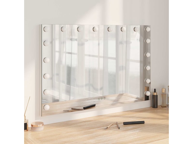 Miroir de coiffure led blanc 80 x 10 x 52,5 cm verre et acier cf62700 - Conforama B