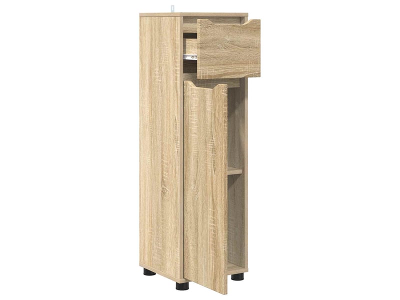  Cabinet de salle de bain, meuble de rangement chêne sonoma 30.5x30x101 cm  - Conforama E