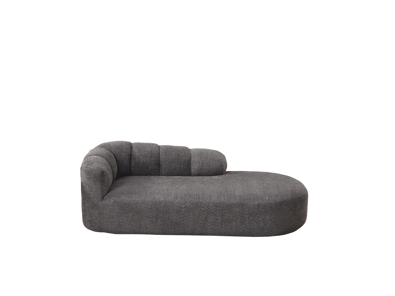  Fauteuil lounge sans accoudoirs avec dossier ondulé  - assise rembourrée, chenille - anthracite  - Conforama A
