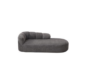 Fauteuil lounge sans accoudoirs avec dossier ondulé  - assise rembourrée, chenille - anthracite
