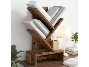 Étagère arbre 3 niveaux, étagère de rangement 30 x 18 x 48 cm bois d'ingénierie shl2959