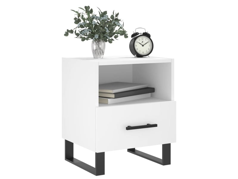  Lot de 2 tables de chevet - cabinet de chevet - table de nuit blanc 40x35x47,5 cm bois d’ingénierie  - Conforama C