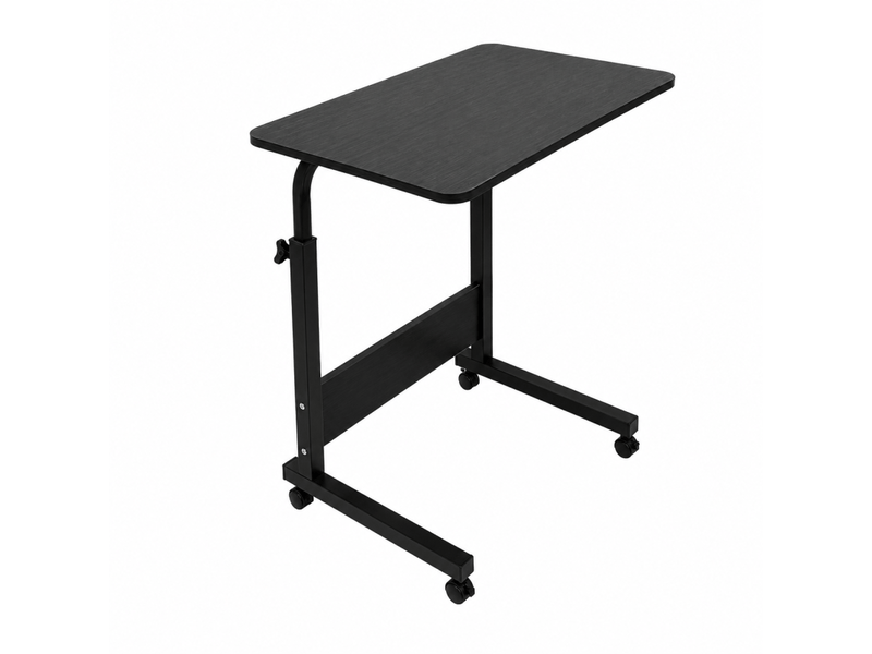 Table d'ordinateur réglable en hauteur 65 à 89 cm avec roulettes - 60 x 40 cm - noir  - Conforama A