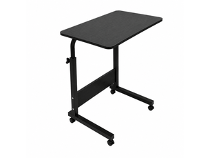 Table d'ordinateur réglable en hauteur 65 à 89 cm avec roulettes - 60 x 40 cm - noir