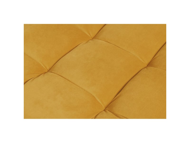  Pouf koliri jaune moutarde – design en velours capitonné et bois d'hévéa  - Conforama E