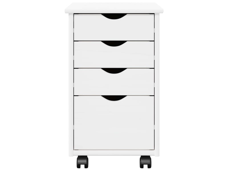 Caisson roulant de bureau avec roue blanc 34 x 39 x 56 cm pin massif - Conforama E