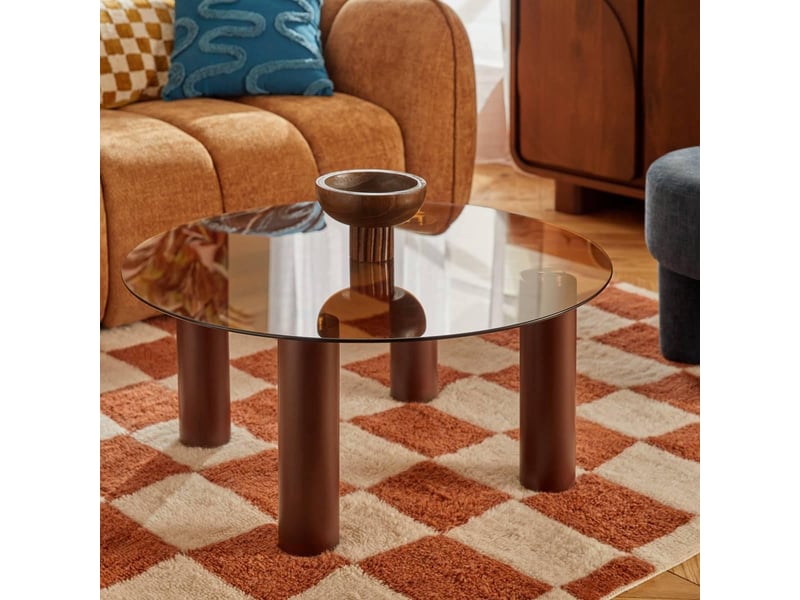 Table basse ambra ronde d.80cm ambre AMBRA - Conforama E
