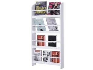 Bibliothèque murale à 4 étagères, bibliothèque pour enfants idéale pour la maison ou le bureau, charge maximale de 30 kg, 59 x 12 x 113 cm, blanche
