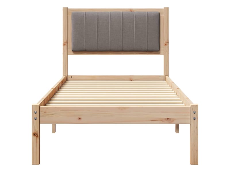 Lit simple- lit adulte - cadre de lit avec tête de lit rembourrée taupe 80 x 200 cm - Conforama D