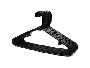 Cintre - plastique - 40 cm - pour portemanteau armoire placard - avec barre porte-pantalons et pinces - lot de 20