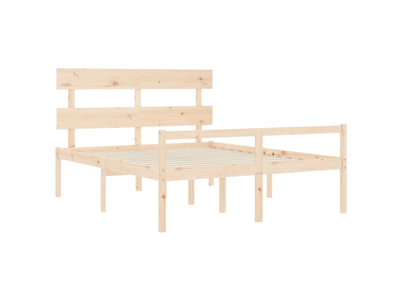  Lit double- lit adulte -  lit pour personne âgée sans matelas 160x200 cm bois massif  - Conforama D