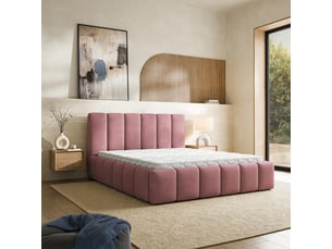 Lit coffre 180x200 cm <strong>MASSENO</strong> <strong></strong> coloris rose