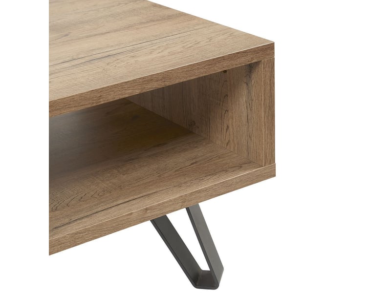  Table basse 1 tiroir aspect chêne miel et noir mat - sélène SÉLÈNE - Conforama E