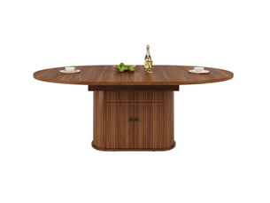 Table à manger extensible avec rangement 118 à 158 cm, mdf marron foncé