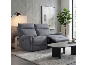 Canapé relax motorisé 2pl en tissu microfibre gris anthracite – connor
