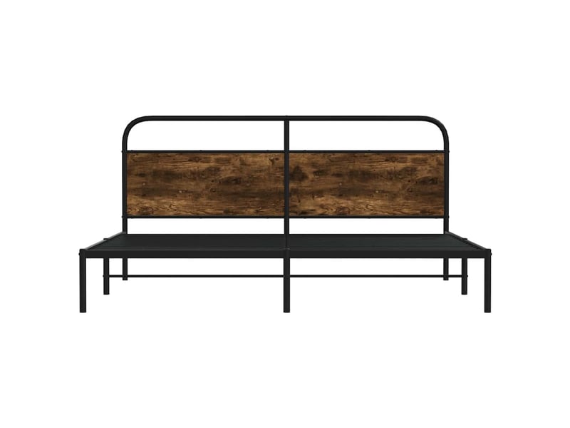  Lit double- lit adulte -  cadre de lit en métal sans matelas chêne fumé 200x200 cm  - Conforama D
