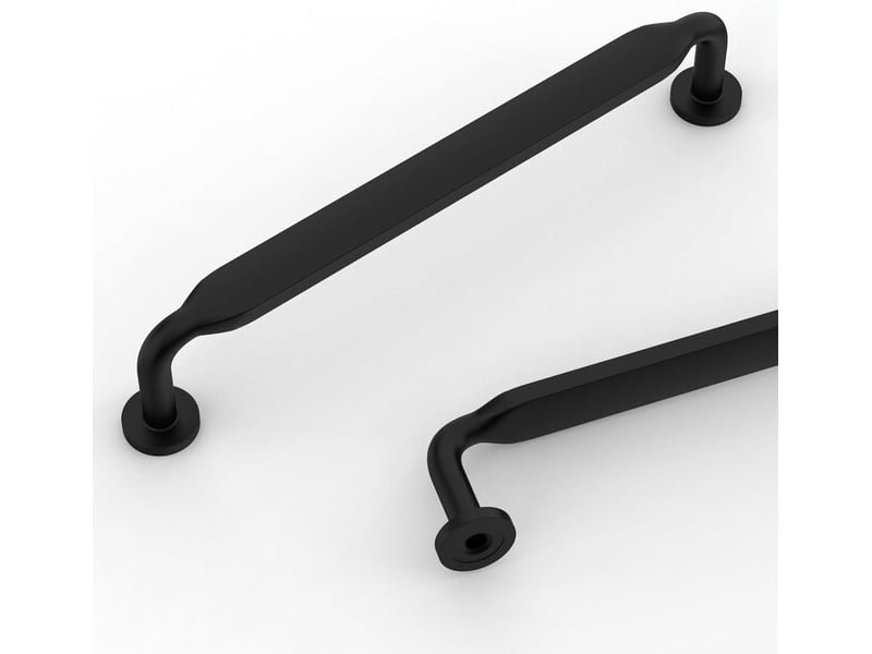  10 poignées d'armoire noires, avec un espacement de 128 mm entre les trous  - Conforama A
