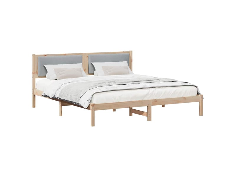 Lit double- lit adulte -  cadre de lit gris clair 200 x 200 cm pin massif  - Conforama B