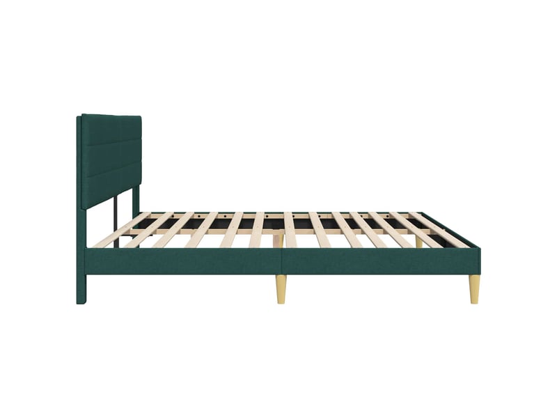  Lit double- lit adulte -  cadre de lit avec tête de lit vert foncé 200 x 200 cm tissu  - Conforama D