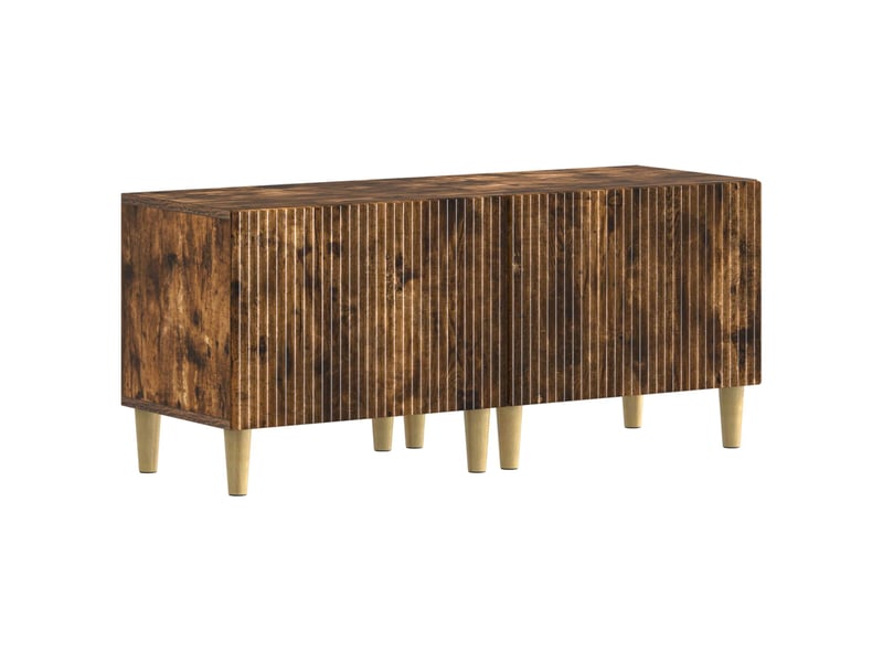  Ensemble de 3 meubles tv - banc tv - meuble de rangement led arnhem 3 pcs chêne fumé  - Conforama D