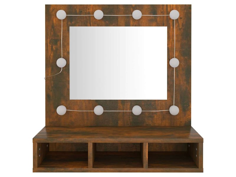 Armoire à miroir avec led chêne fumé 60x31.5x62 cm - Conforama E