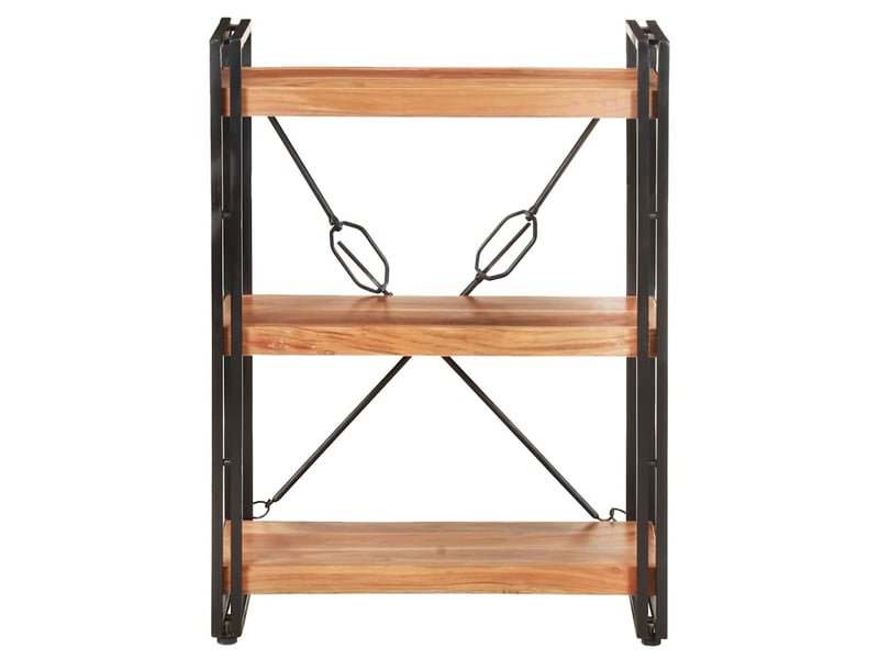  Bibliothèque à 3 niveaux, armoire à livres 60x30x80 cm bois d'acacia massif  - Conforama A