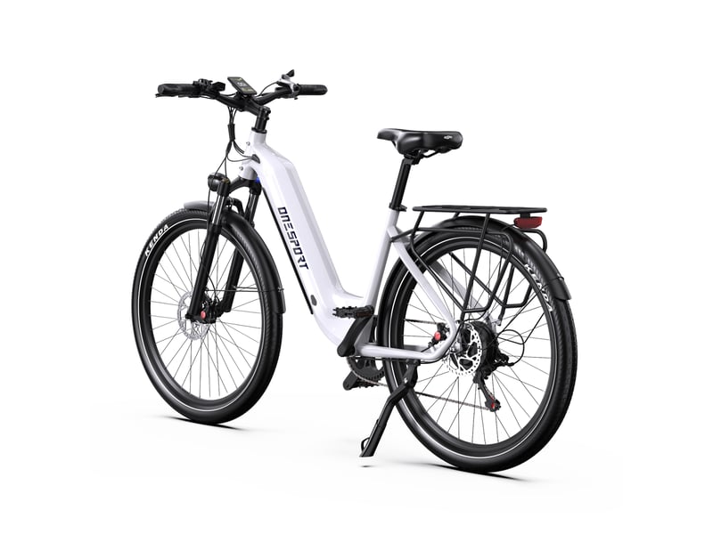 Vélo électrique urbain onesport wt05, 36 v 18,2 ah, capteur de couple, 27,5 pouces, blanc - Conforama E