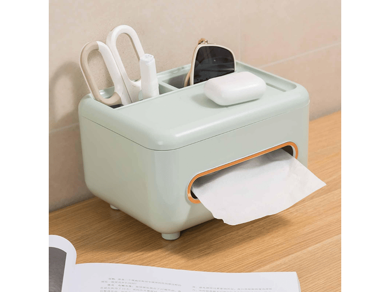  Boîte à mouchoirs de bureau multifonctionnelle, distributeur de mouchoirs pour la maison, boîte de rangement pour télécommande, salon  - Conforama D