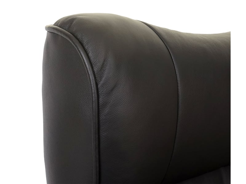  Robas lund fauteuil relax montreal, fauteuil de télévision, tabouret, cuir, charge 130kg - noir, doré  - Conforama D
