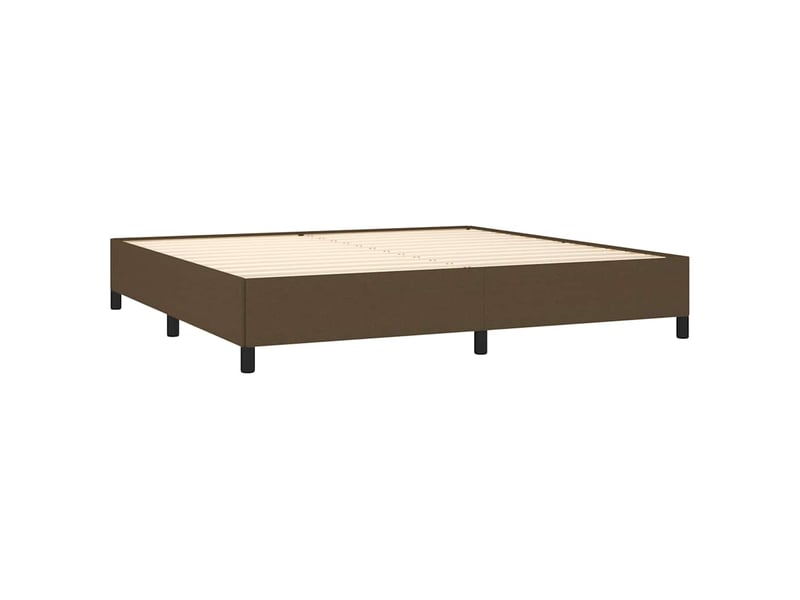  Lit double- lit adulte -  cadre de lit sans matelas marron foncé 200x200 cm tissu  - Conforama C