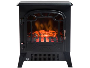 Cheminée électrique avec radiateur, finition noire, 925 w ou 1850 w