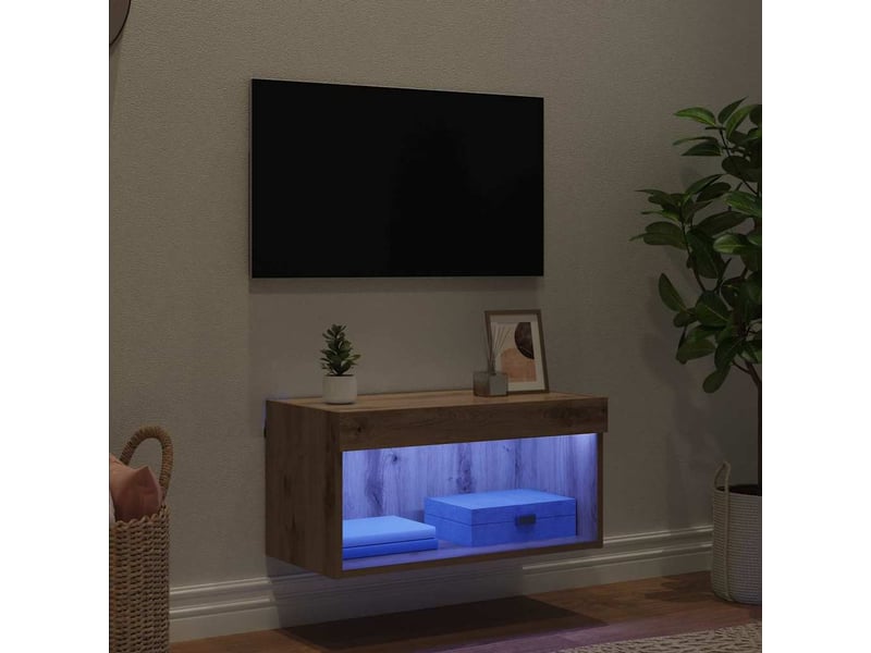 Ensemble meuble tv - banc tv - meuble de rangement 60 x 30 x 30 cm chêne artisanal - Conforama E