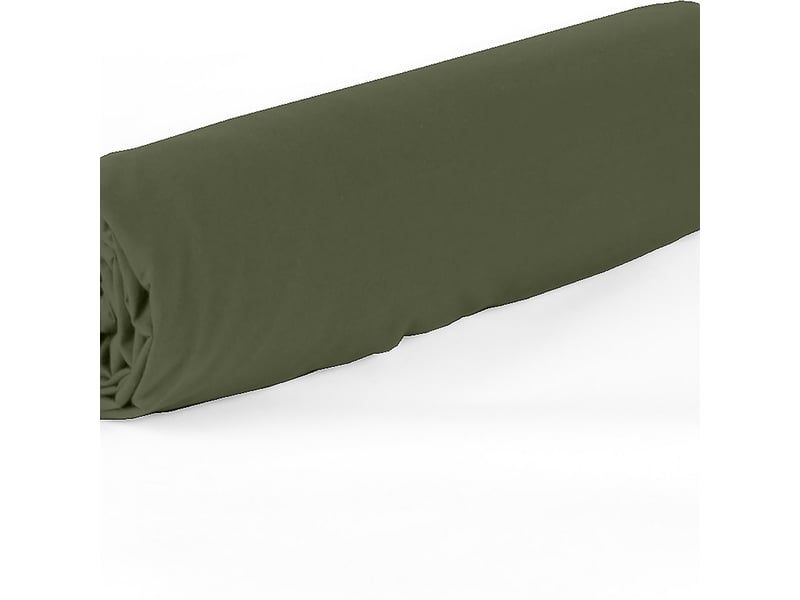  Drap housse 140x190+30 cm percale de coton vert kaki PD25576 - Conforama B