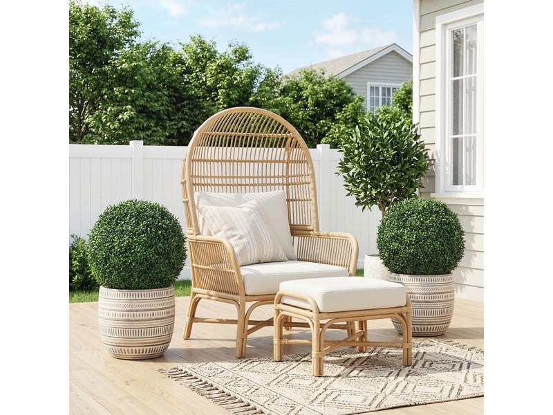 Lot de 2 boules de buis artificielles en pot, résistantes aux uv, 42 cm, pour décoration intérieureextérieure - Conforama C