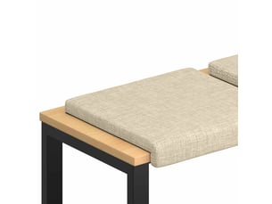 Lot de 2 coussins de banc, coussins d'assise, coussins pour chaisecanapé tissu crème profondeur 35 cm cf52502