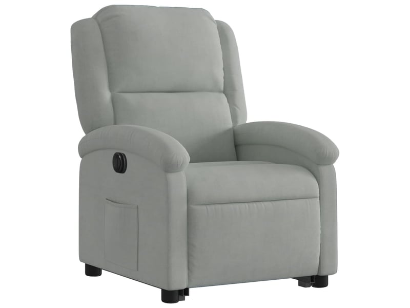  Fauteuil inclinable électrique, fauteuil relax salon gris clair velours shl71692  - Conforama D