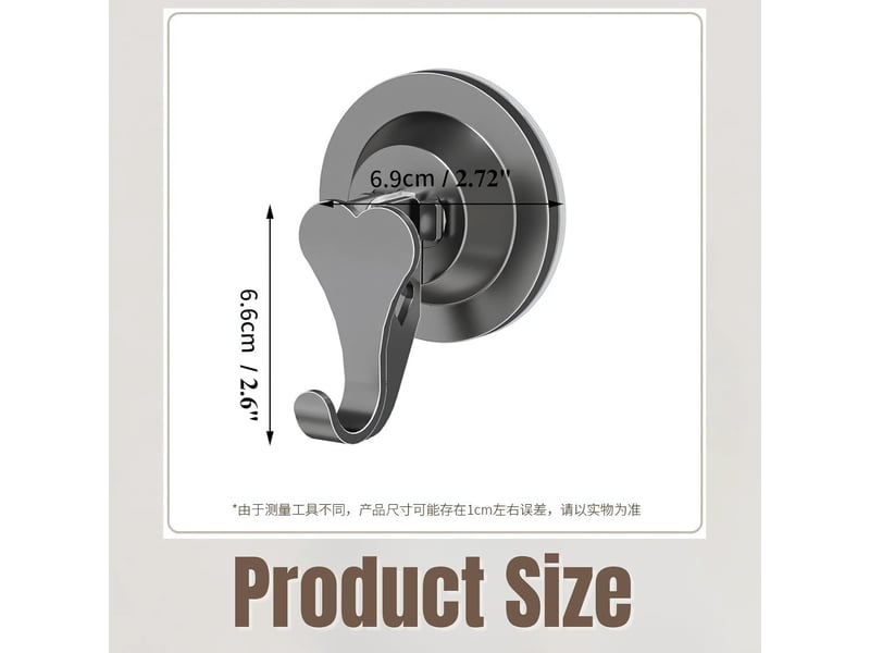  Sakae crochet ventouse cœur pour douche, gris gun métal, se monte sur verre et carrelage  - Conforama D