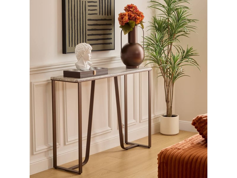  Console graphite rectangulaire 32x120cm marron GRAPHITE - Conforama E