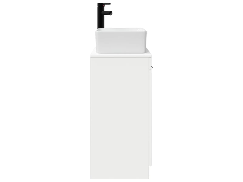  Meuble de salle de bain avec évier blanc brillant shl997  - Conforama E